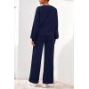 imagePRETTYGARDEN Women 2 Piece Outfits 2026 Spring Sweatsuits Crewneck Sweatshirt Wide Leg Sweatpants Lounge Sets TracksuitNavy Blue
