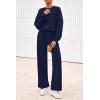 imagePRETTYGARDEN Women 2 Piece Outfits 2026 Spring Sweatsuits Crewneck Sweatshirt Wide Leg Sweatpants Lounge Sets TracksuitNavy Blue