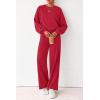 imagePRETTYGARDEN Women 2 Piece Outfits 2026 Spring Sweatsuits Crewneck Sweatshirt Wide Leg Sweatpants Lounge Sets TracksuitRed