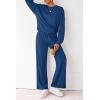 imagePRETTYGARDEN Women 2 Piece Outfits 2026 Spring Sweatsuits Crewneck Sweatshirt Wide Leg Sweatpants Lounge Sets TracksuitRoyal Blue