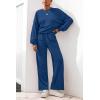 imagePRETTYGARDEN Women 2 Piece Outfits 2026 Spring Sweatsuits Crewneck Sweatshirt Wide Leg Sweatpants Lounge Sets TracksuitRoyal Blue