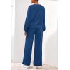 imagePRETTYGARDEN Women 2 Piece Outfits 2026 Spring Sweatsuits Crewneck Sweatshirt Wide Leg Sweatpants Lounge Sets TracksuitRoyal Blue