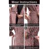 imagePRETTYGARDEN Women Boho Summer Side Split Deep V Neck Short Sleeves Maxi Dress with Belt