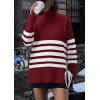 imagePRETTYGARDEN Women Oversized Striped Turtleneck Sweater 2025 Fall Fashion Long Sleeve Pullover Winter Chunky Knit Jumper TopsWine Red