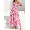 imagePRETTYGARDEN Women Strapless Maxi Dress 2026 Summer Floral Tube Top Ruched Beach Spring Wedding Guest Long DressesFloral Apricot Pink