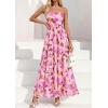 imagePRETTYGARDEN Women Strapless Maxi Dress 2026 Summer Floral Tube Top Ruched Beach Spring Wedding Guest Long DressesFloral Apricot Pink