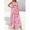 imagePRETTYGARDEN Women Strapless Maxi Dress 2026 Summer Floral Tube Top Ruched Beach Spring Wedding Guest Long DressesFloral Apricot Pink