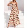 imagePRETTYGARDEN Women Strapless Maxi Dress 2026 Summer Floral Tube Top Ruched Beach Spring Wedding Guest Long DressesFloral Apricot Red