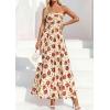 imagePRETTYGARDEN Women Strapless Maxi Dress 2026 Summer Floral Tube Top Ruched Beach Spring Wedding Guest Long DressesFloral Apricot Red
