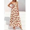 imagePRETTYGARDEN Women Strapless Maxi Dress 2026 Summer Floral Tube Top Ruched Beach Spring Wedding Guest Long DressesFloral Apricot Red