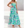 imagePRETTYGARDEN Women Strapless Maxi Dress 2026 Summer Floral Tube Top Ruched Beach Spring Wedding Guest Long DressesFloral Blue Green