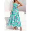 imagePRETTYGARDEN Women Strapless Maxi Dress 2026 Summer Floral Tube Top Ruched Beach Spring Wedding Guest Long DressesFloral Blue Green