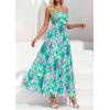 imagePRETTYGARDEN Women Strapless Maxi Dress 2026 Summer Floral Tube Top Ruched Beach Spring Wedding Guest Long DressesFloral Blue Green