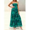 imagePRETTYGARDEN Women Strapless Maxi Dress 2026 Summer Floral Tube Top Ruched Beach Spring Wedding Guest Long DressesFloral Green