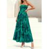 imagePRETTYGARDEN Women Strapless Maxi Dress 2026 Summer Floral Tube Top Ruched Beach Spring Wedding Guest Long DressesFloral Green