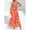 imagePRETTYGARDEN Women Strapless Maxi Dress 2026 Summer Floral Tube Top Ruched Beach Spring Wedding Guest Long DressesFloral Orange