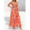 imagePRETTYGARDEN Women Strapless Maxi Dress 2026 Summer Floral Tube Top Ruched Beach Spring Wedding Guest Long DressesFloral Orange