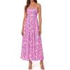 imagePRETTYGARDEN Women Strapless Maxi Dress 2026 Summer Floral Tube Top Ruched Beach Spring Wedding Guest Long DressesFloral Purple