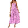 imagePRETTYGARDEN Women Strapless Maxi Dress 2026 Summer Floral Tube Top Ruched Beach Spring Wedding Guest Long DressesFloral Purple