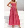 imagePRETTYGARDEN Women Strapless Maxi Dress 2026 Summer Floral Tube Top Ruched Beach Spring Wedding Guest Long DressesFloral Red