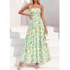 imagePRETTYGARDEN Women Strapless Maxi Dress 2026 Summer Floral Tube Top Ruched Beach Spring Wedding Guest Long DressesFloral White Light Green