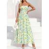 imagePRETTYGARDEN Women Strapless Maxi Dress 2026 Summer Floral Tube Top Ruched Beach Spring Wedding Guest Long DressesFloral White Light Green