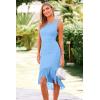 imagePRETTYGARDEN Women Summer Sleeveless Bodycon Dress Irregular Ruffle Hem Cocktail Party Tank Dresses