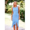 imagePRETTYGARDEN Women Summer Sleeveless Bodycon Dress Irregular Ruffle Hem Cocktail Party Tank Dresses