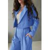 imagePRETTYGARDEN Womens 2 Piece Casual Outfits Cropped Blazer Jackets High Waisted Wide Leg Work Pants Suit Set