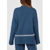 imagePRETTYGARDEN Womens 2 Piece Lounge Sets 2024 Winter Travel Outfits Long Sleeve Pullover Sweater Wide Leg Pants Tracksuits BlueMedium