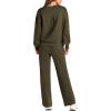 imagePRETTYGARDEN Womens 2 Piece Outfits 2026 Fall Long Sleeve Sweatshirt Wide Leg Pants Lounge Sets Winter Sweatsuits TracksuitArmy Green