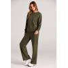 imagePRETTYGARDEN Womens 2 Piece Outfits 2026 Fall Long Sleeve Sweatshirt Wide Leg Pants Lounge Sets Winter Sweatsuits TracksuitArmy Green