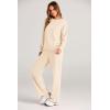 imagePRETTYGARDEN Womens 2 Piece Outfits 2026 Fall Long Sleeve Sweatshirt Wide Leg Pants Lounge Sets Winter Sweatsuits TracksuitBeige