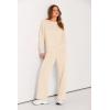 imagePRETTYGARDEN Womens 2 Piece Outfits 2026 Fall Long Sleeve Sweatshirt Wide Leg Pants Lounge Sets Winter Sweatsuits TracksuitBeige