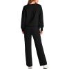 imagePRETTYGARDEN Womens 2 Piece Outfits 2026 Fall Long Sleeve Sweatshirt Wide Leg Pants Lounge Sets Winter Sweatsuits TracksuitBlack