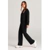 imagePRETTYGARDEN Womens 2 Piece Outfits 2026 Fall Long Sleeve Sweatshirt Wide Leg Pants Lounge Sets Winter Sweatsuits TracksuitBlack