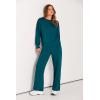 imagePRETTYGARDEN Womens 2 Piece Outfits 2026 Fall Long Sleeve Sweatshirt Wide Leg Pants Lounge Sets Winter Sweatsuits TracksuitBlue Green