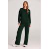 imagePRETTYGARDEN Womens 2 Piece Outfits 2026 Fall Long Sleeve Sweatshirt Wide Leg Pants Lounge Sets Winter Sweatsuits TracksuitDark Green