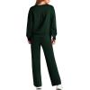 imagePRETTYGARDEN Womens 2 Piece Outfits 2026 Fall Long Sleeve Sweatshirt Wide Leg Pants Lounge Sets Winter Sweatsuits TracksuitDark Green