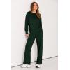 imagePRETTYGARDEN Womens 2 Piece Outfits 2026 Fall Long Sleeve Sweatshirt Wide Leg Pants Lounge Sets Winter Sweatsuits TracksuitDark Green