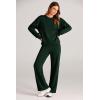 imagePRETTYGARDEN Womens 2 Piece Outfits 2026 Fall Long Sleeve Sweatshirt Wide Leg Pants Lounge Sets Winter Sweatsuits TracksuitDark Green