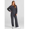 imagePRETTYGARDEN Womens 2 Piece Outfits 2026 Fall Long Sleeve Sweatshirt Wide Leg Pants Lounge Sets Winter Sweatsuits TracksuitDark Grey