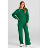 imagePRETTYGARDEN Womens 2 Piece Outfits 2026 Fall Long Sleeve Sweatshirt Wide Leg Pants Lounge Sets Winter Sweatsuits TracksuitGreen