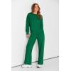 imagePRETTYGARDEN Womens 2 Piece Outfits 2026 Fall Long Sleeve Sweatshirt Wide Leg Pants Lounge Sets Winter Sweatsuits TracksuitGreen