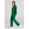 imagePRETTYGARDEN Womens 2 Piece Outfits 2026 Fall Long Sleeve Sweatshirt Wide Leg Pants Lounge Sets Winter Sweatsuits TracksuitGreen