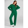 imagePRETTYGARDEN Womens 2 Piece Outfits 2026 Fall Long Sleeve Sweatshirt Wide Leg Pants Lounge Sets Winter Sweatsuits TracksuitGreen