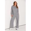 imagePRETTYGARDEN Womens 2 Piece Outfits 2026 Fall Long Sleeve Sweatshirt Wide Leg Pants Lounge Sets Winter Sweatsuits TracksuitGrey