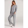 imagePRETTYGARDEN Womens 2 Piece Outfits 2026 Fall Long Sleeve Sweatshirt Wide Leg Pants Lounge Sets Winter Sweatsuits TracksuitGrey