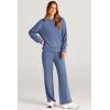 imagePRETTYGARDEN Womens 2 Piece Outfits 2026 Fall Long Sleeve Sweatshirt Wide Leg Pants Lounge Sets Winter Sweatsuits TracksuitGrey Blue