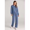 imagePRETTYGARDEN Womens 2 Piece Outfits 2026 Fall Long Sleeve Sweatshirt Wide Leg Pants Lounge Sets Winter Sweatsuits TracksuitGrey Blue